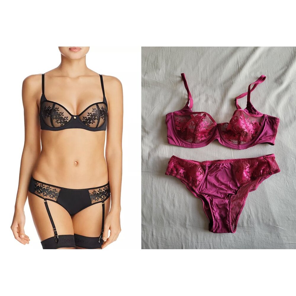 NATORI Eternal Underwire Bra, Tanga & Garter Set (34B, S)